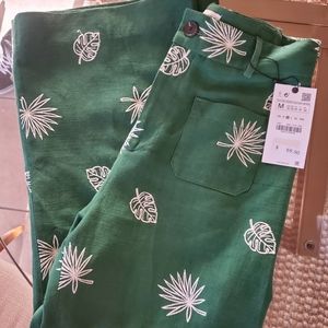 Zara medium high waisted wide leg Capri pants